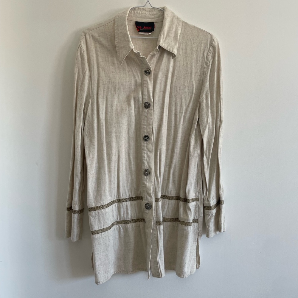 Vintage Linen Tunic Shirt Jacket
